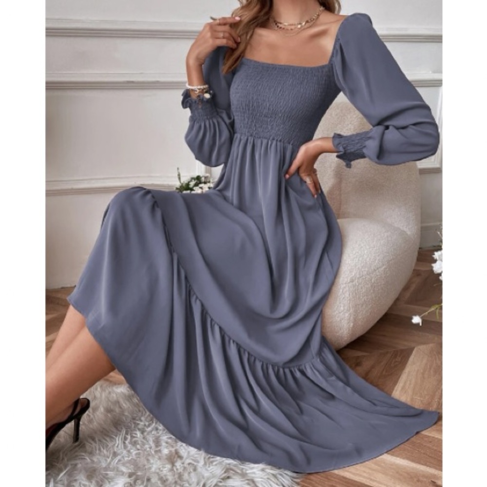 NWT: Elegant Gray/Blue Dress